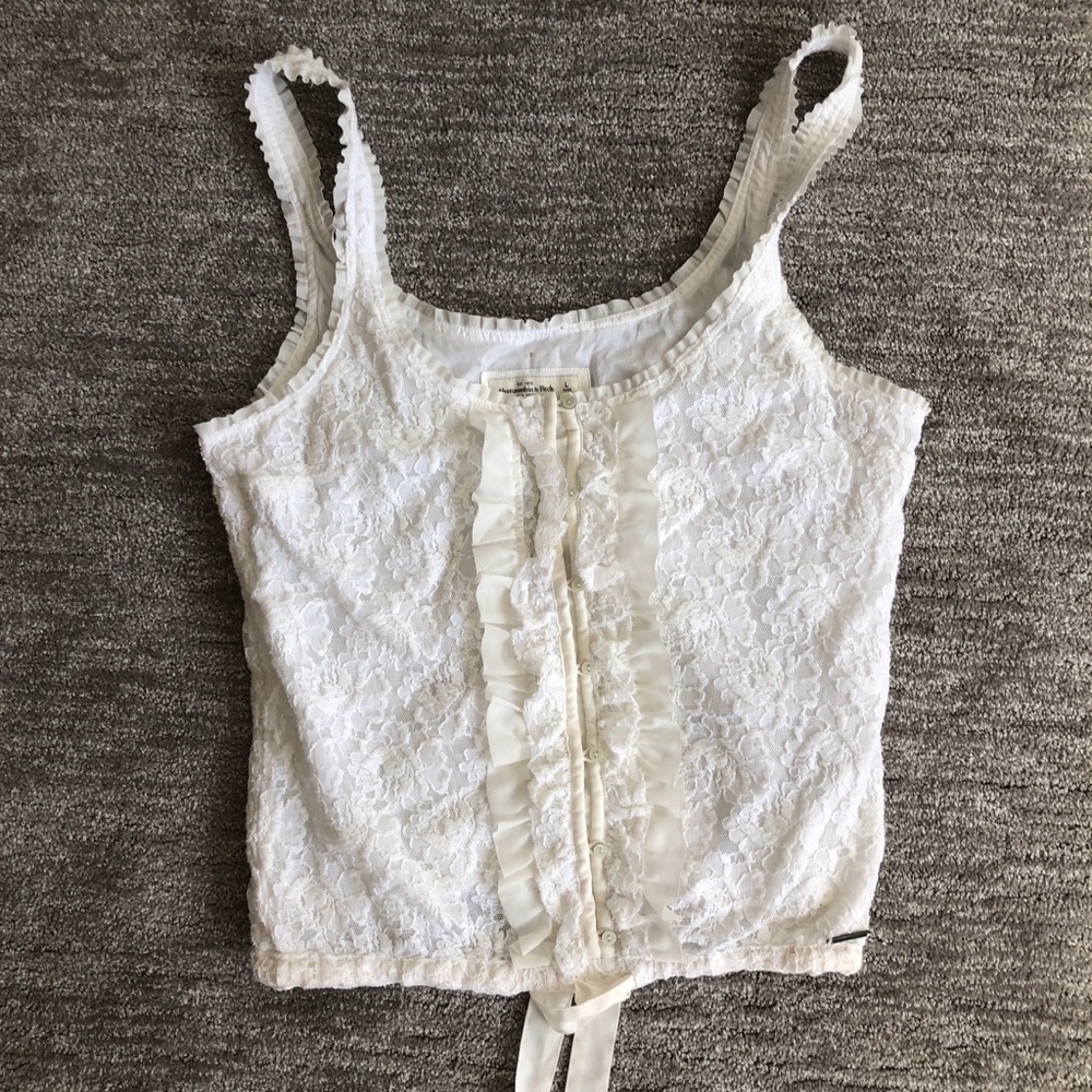 White lace button down blouse